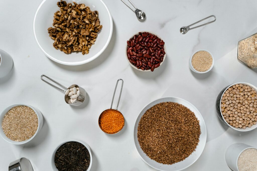 Image of a variety of plant-based protein sources