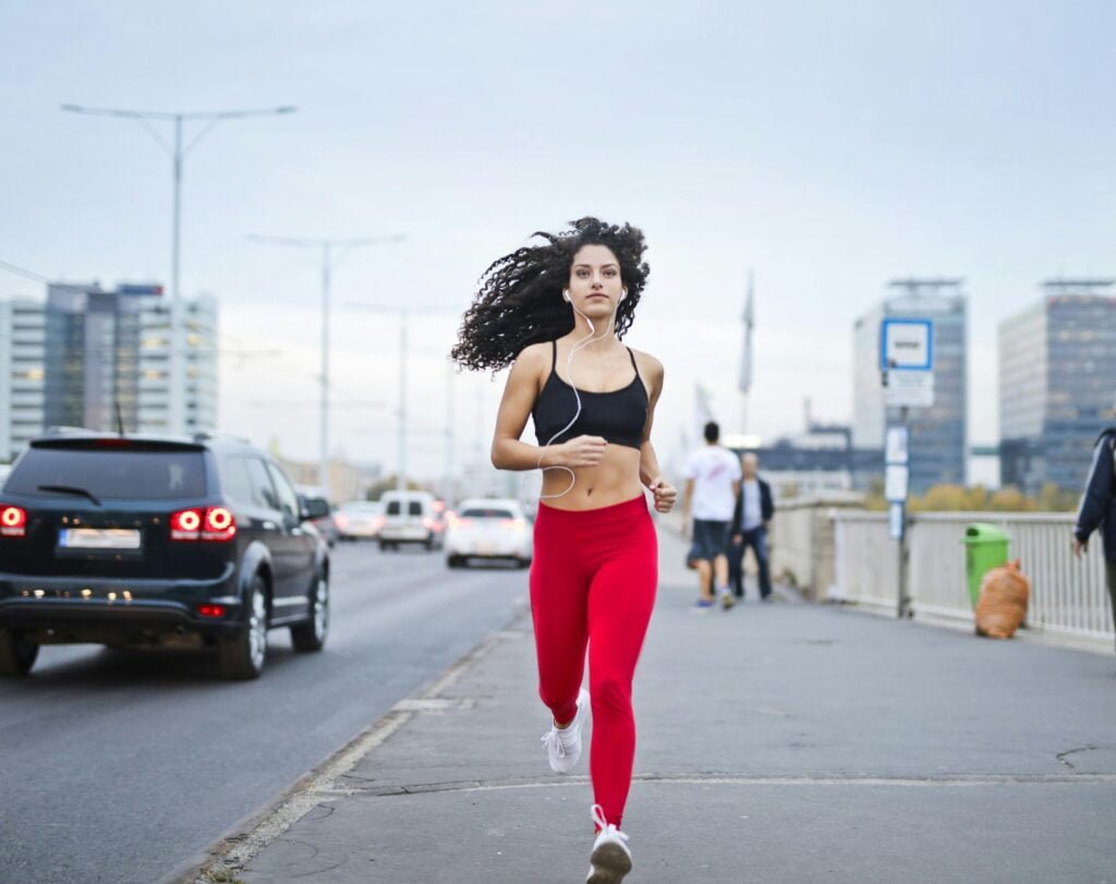 Image of someone running outdoors: